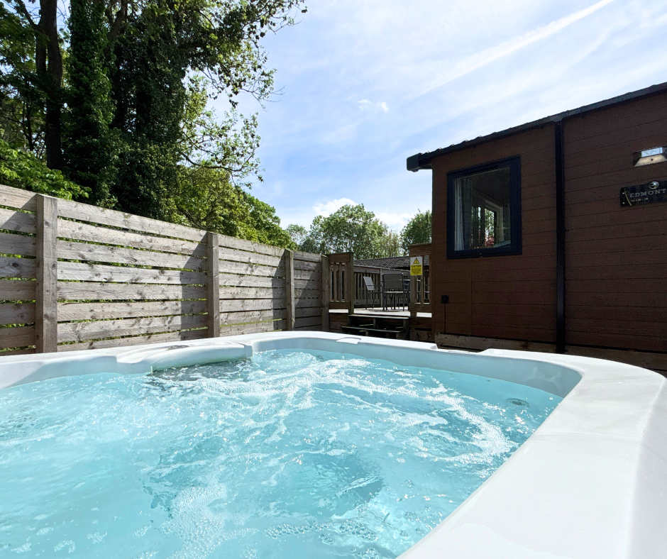 hot tub lodge for sale